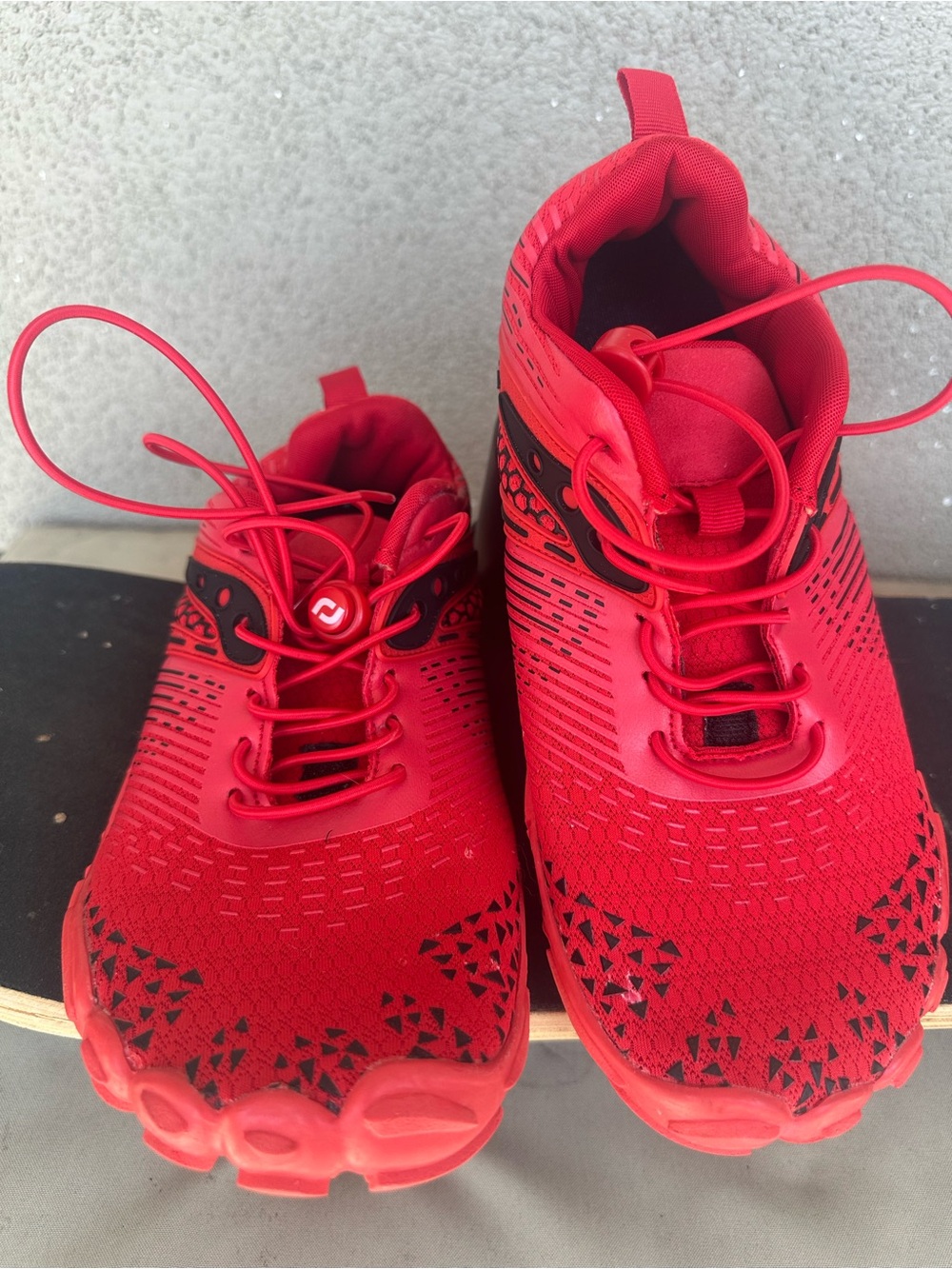 Source Unknown Men's Athletic Shoes in Bright Red with Black Accents
